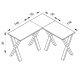 Eckschreibtisch Lona mit X-Füßen - Naturholz und Weißmetall (160x160x50)