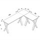 Eckschreibtisch Lona mit X-Füßen - Naturholz und Weißmetall (190x130x50)