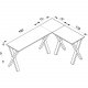 Lona X-feet hjrne skrivebord - hvitt tre og metall (190x160x50) 