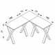 Eckschreibtisch Lona mit X-Füßen - Naturholz und Weißmetall (190x190x50)