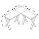Eckschreibtisch Lona mit X-Füßen - weißes Holz und Metall (190x190x80) 