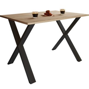 VCM NORDIC Xona X-feet matbord - natur trä och svart aluminium (140x50)