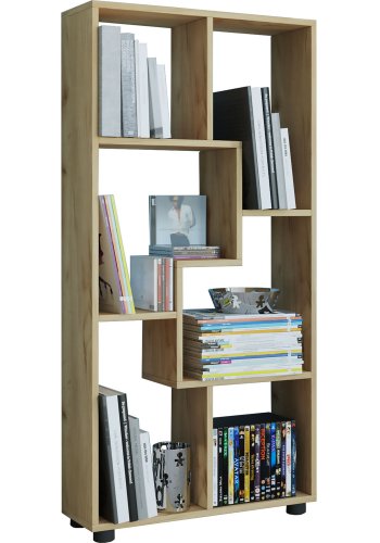 Blina Regal, mit 6 Fächern - Naturholz (H: 119cm x60cm x 20cm)