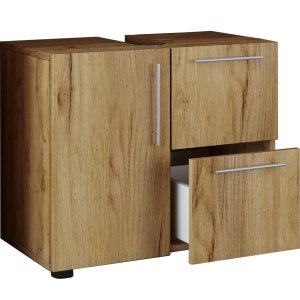 Flandu underskab, m. 1 lge og 2 skuffer - natur melamin