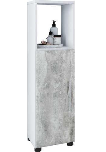 Flandu hyskap, m. 1 dr og 1 hylle - gr melamin