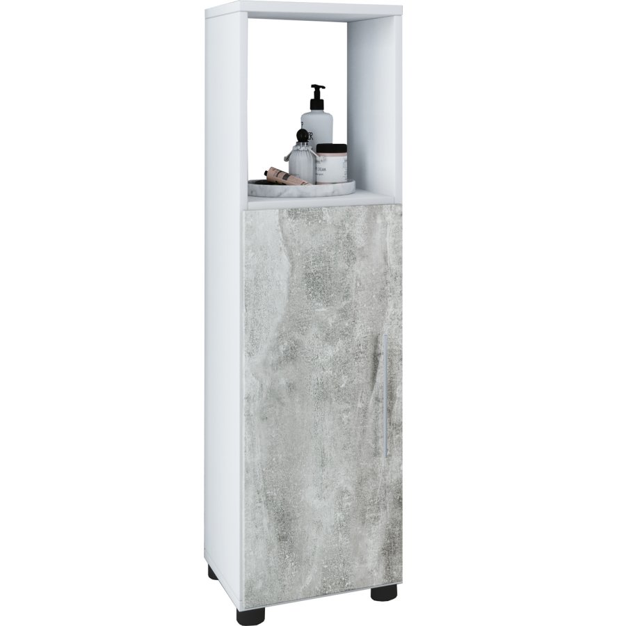 Flandu hyskap, m. 1 dr og 1 hylle - gr melamin