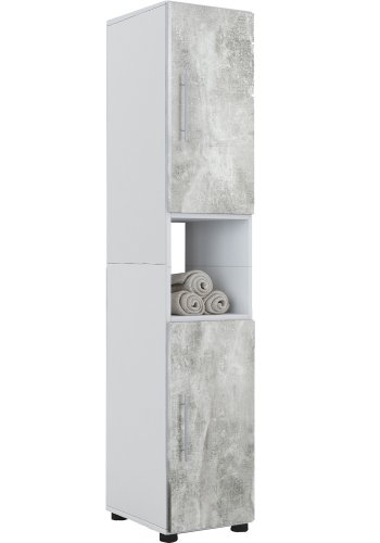 Flandu hyskap, m.  2 drer og 1 hylle - gr melamin