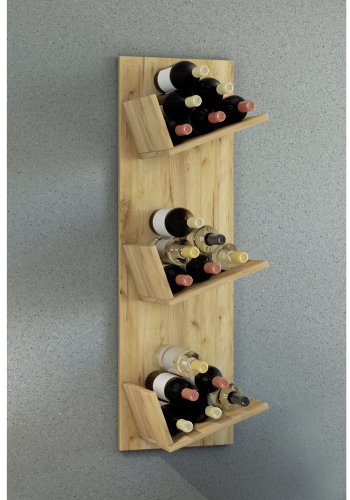 Vinosi vinstativ, med plass til 18 vinflasker - naturlig tre