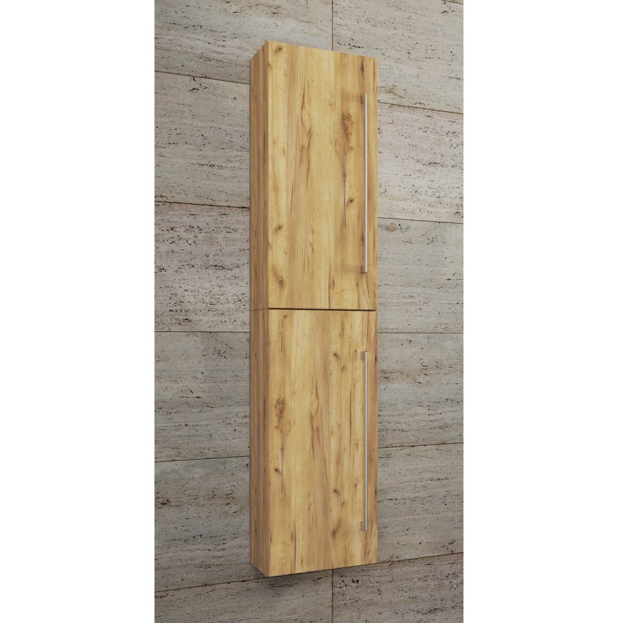 VCM NORDIC 6 Hochschrank, mit 2 Türen und 2 Einlegeböden – Naturfarbe, Melamin