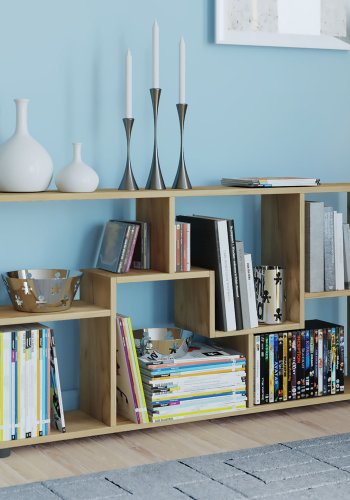 Pintal reol, m. 6 rom - naturlig tre