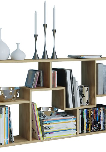 Pintal reol, m. 6 rom - naturlig tre