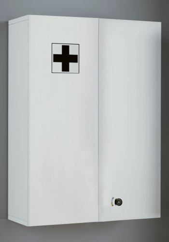 Medasa XL medisinskap, med ls i dr - hvit melamin