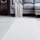 TEPPI HMFPUFY-1 gulvtppe, rektangulr - hvid polyester (60x100)
