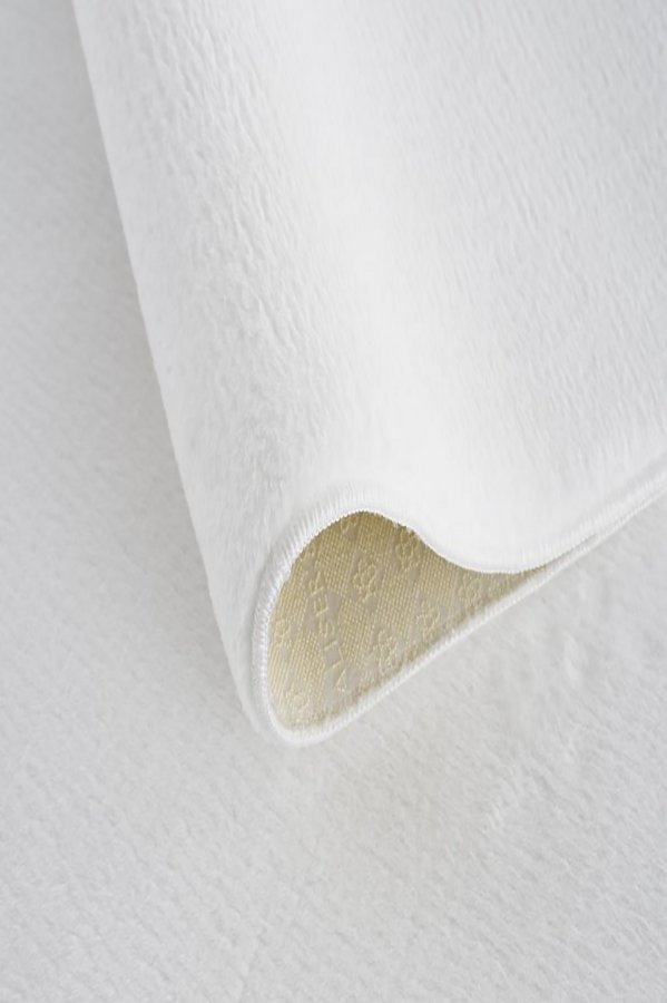 TEPPI HMFPUFY-1 gulvtppe, rektangulr - hvid polyester (60x100)