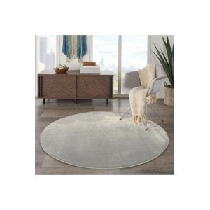 TEPPI HMFPUFY-4 teppe, rundt - lysegr polyester (60)