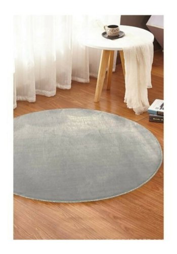 TEPPI HMFPUFY-4 gulvtppe, rund - lysegr polyester (60)