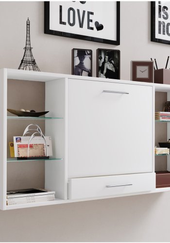 VCM NORDIC Teala skrivbord fr vgg, med hyllor - vitt tr