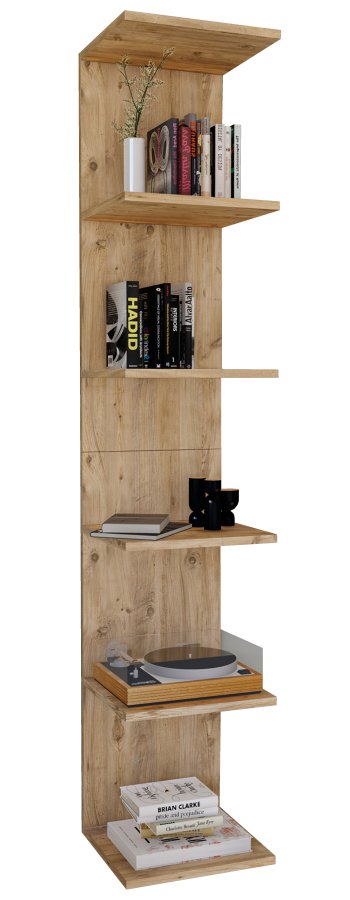 VCM NORDIC Lazas Wandregal, 5 Fächer – Naturholz