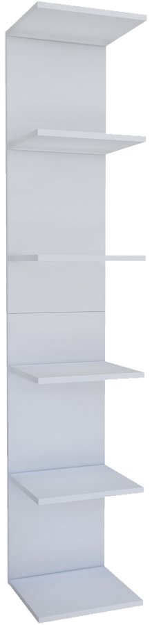 VCM NORDIC Lazas Wandregal, m. 5 Fächern - weißes Holz