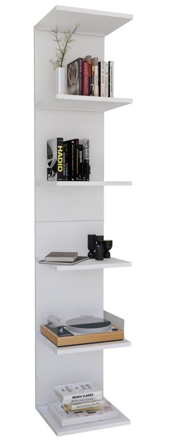 VCM NORDIC Lazas Wandregal, m. 5 Fächern - weißes Holz