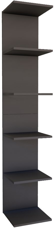 VCM NORDIC Lazas Wandregal, 5 Fächer – anthrazitgraues Holz