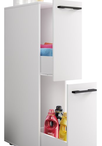 VCM NORDIC Sadilo L baderomsdeler, m. 2 skuffer - hvitt tre