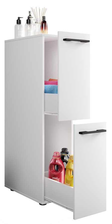 VCM NORDIC Sadilo L baderomsdeler, m. 2 skuffer - hvitt tre