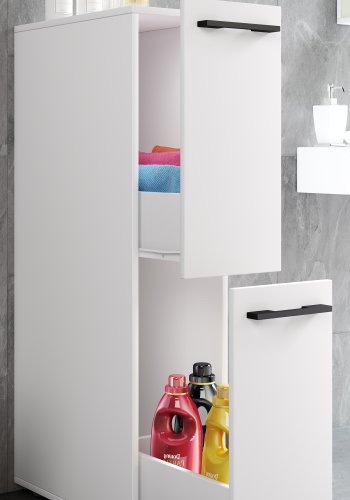 VCM NORDIC Sadilo L baderomsdeler, m. 2 skuffer - hvitt tre