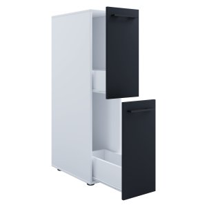 VCM NORDIC Sadilo L badevrelse rumdeler, m. 2 skuffer - hvid og sort tr