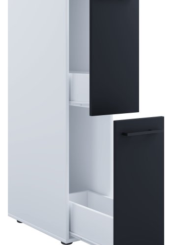 VCM NORDIC Sadilo L baderomsdeler, m. 2 skuffer - hvit og sort tre