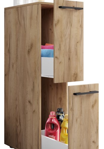 VCM NORDIC Sadilo L badeværelse rumdeler, m. 2 skuffer - natur træ