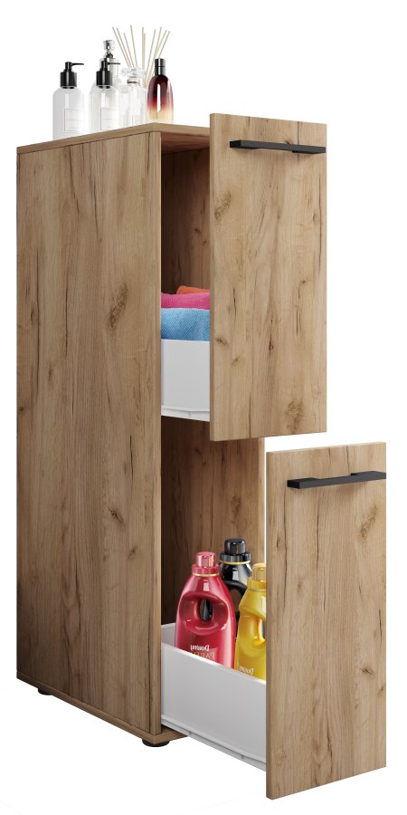 VCM NORDIC Sadilo L badeværelse rumdeler, m. 2 skuffer - natur træ