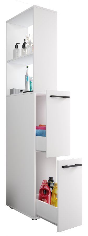 VCM NORDIC Sadilo XL baderomsdeler, m. 2 pne rom og 2 skuffer - hvitt tre