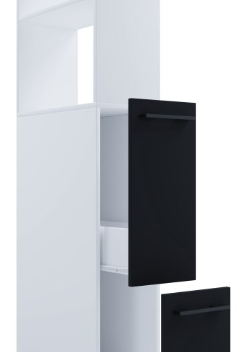 VCM NORDIC Sadilo XL baderomsdeler, m. 2 pne rom og 2 skuffer - hvitt og sort tre
