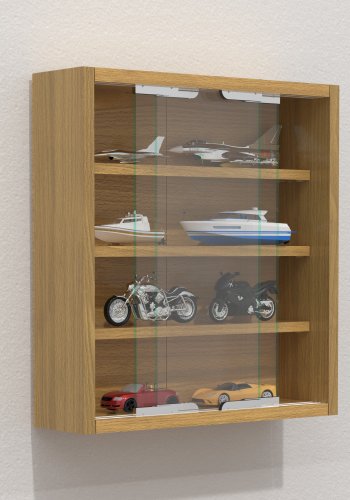 VCM NORDIC Agisa S Hängeschrank, m. 2 Schiebetüren und 3 Einlegeböden – Glas und Naturholz