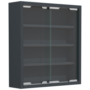 VCM NORDIC Agisa S väggskp, m. 2 skjutdörrar och 3 hyllor - glas och antracitgrtt trä