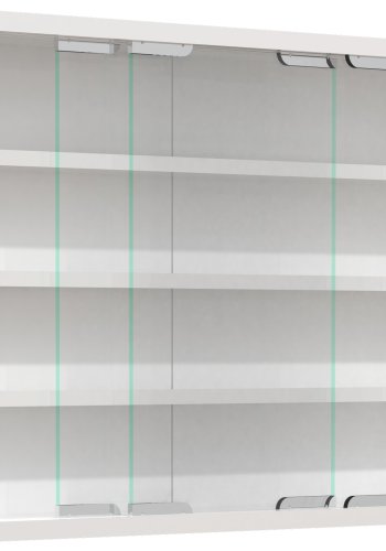 VCM NORDIC Agisa M Hängeschrank, m. 2 Schiebetüren und 3 Einlegeböden – Glas und weißes Holz