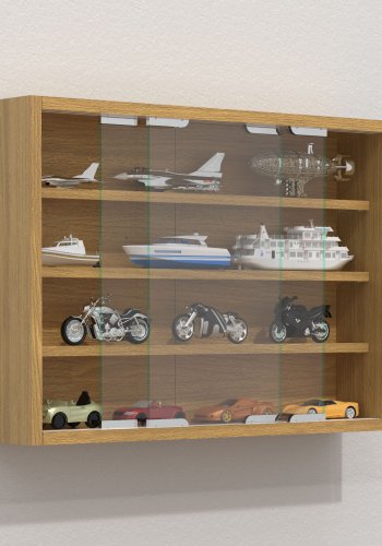 VCM NORDIC Agisa M Hängeschrank, mit 2 Schiebetüren und 3 Einlegeböden – Glas und Naturholz