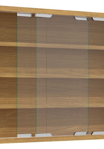 VCM NORDIC Agisa M Hängeschrank, mit 2 Schiebetüren und 3 Einlegeböden – Glas und Naturholz