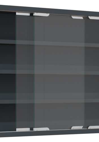 VCM NORDIC Agisa M Hängeschrank, m. 2 Schiebetüren und 3 Einlegeböden – Glas und anthrazitgraues Holz