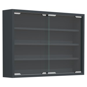 VCM NORDIC Agisa M väggskp, m. 2 skjutdörrar och 3 hyllor - glas och antracitgrtt trä