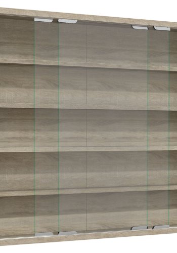 VCM NORDIC Agisa L Hängeschrank, m. 2 Schiebetüren und 4 Einlegeböden – Glas und Naturholz