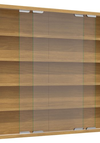 VCM NORDIC Agisa L Hängeschrank, m. 2 Schiebetüren und 4 Einlegeböden – Glas und Naturholz