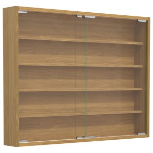 VCM NORDIC Agisa L väggskp, m. 2 skjutdörrar och 4 hyllor - glas och naturligt trä