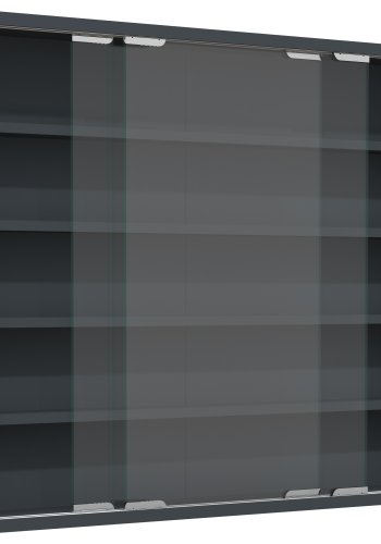 VCM NORDIC Agisa L Hängeschrank, m. 2 Schiebetüren und 4 Einlegeböden – Glas und anthrazitgraues Holz