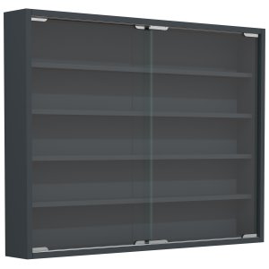 VCM NORDIC Agisa L väggskp, m. 2 skjutdörrar och 4 hyllor - glas och antracitgrtt trä