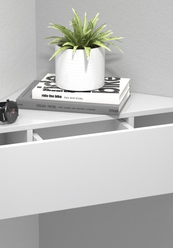 VCM NORDIC Usal S hjrne vegghylle, m. 1 skuff - hvitt tre (60x42,4)