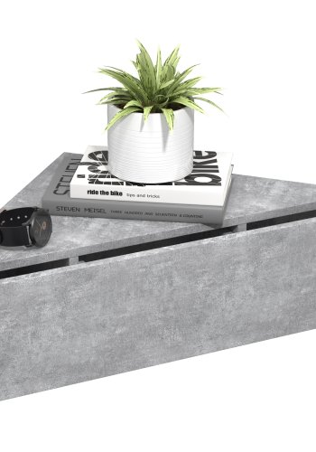 VCM NORDIC Usal S hjrne vegghylle, m. 1 skuff - betonggr tre (60x42,4)