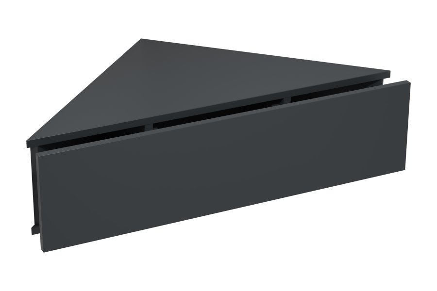 VCM NORDIC Usal S Eckwandregal, m. 1 Schublade - anthrazitgraues Holz (60x42,4)