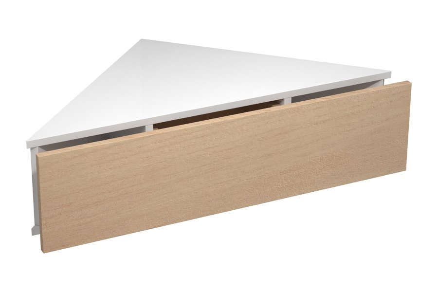 VCM NORDIC Usal S hjrne vegghylle, m. 1 skuff - hvit og naturlig tre (60x42,4)